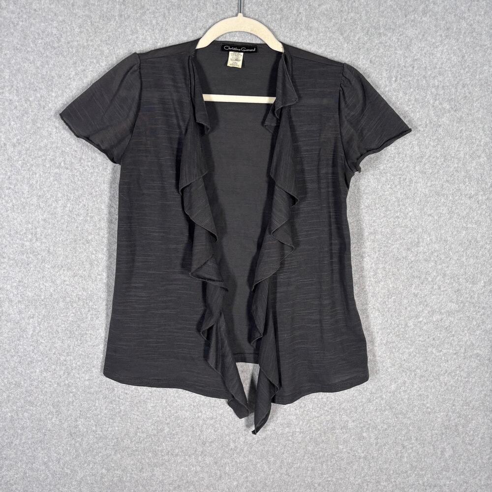 VTG 90s Christine Gerard Cardigan Top‎ Small Fairy Ruffles Whimsigoth Coquette